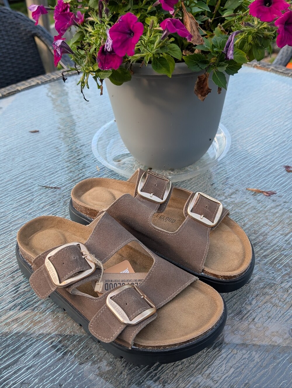 Women Adjustable Double-Buckle Sandals in Brown - Project Cloud